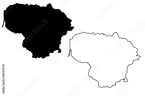 Lithuania map vector illustration  scribble sketch Lithuania