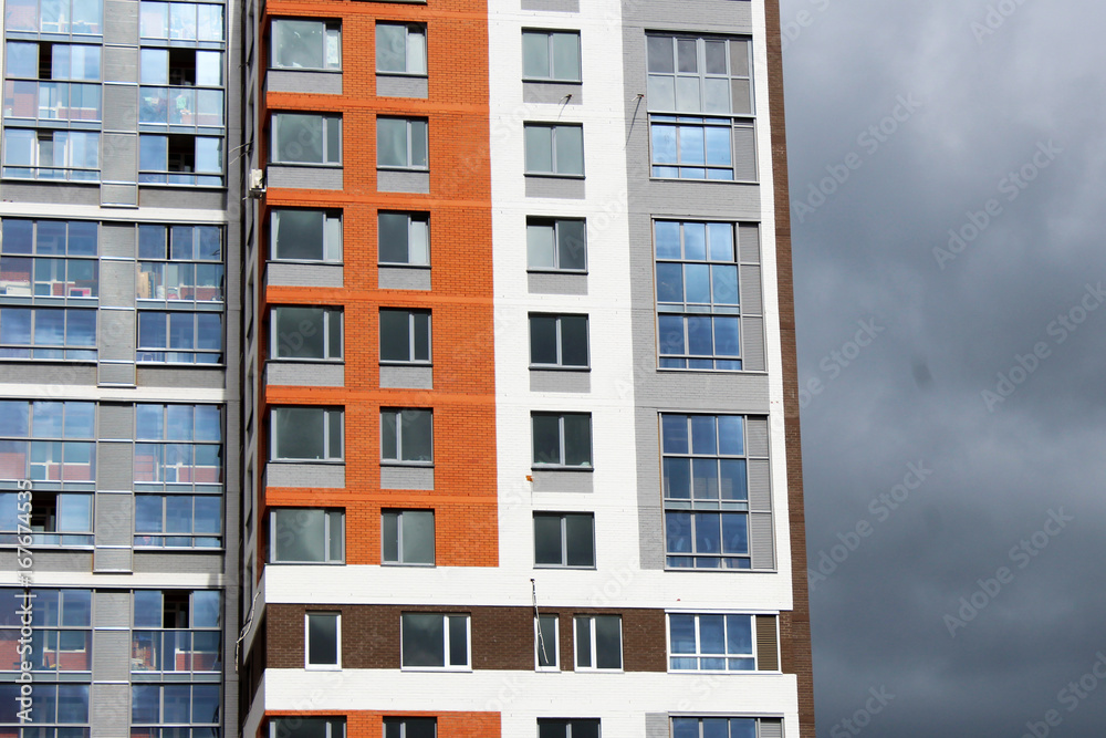 Newly built houses against blue sky Newly built houses against blue sky