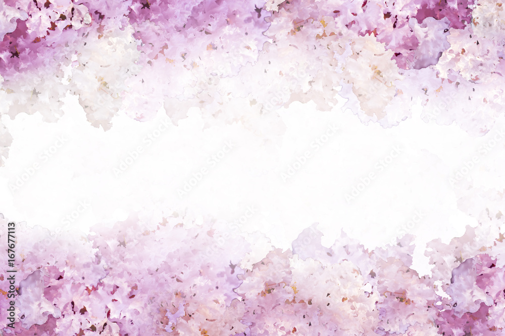 Background sweet pink flowers. There is a sparkle and empty central space for text.