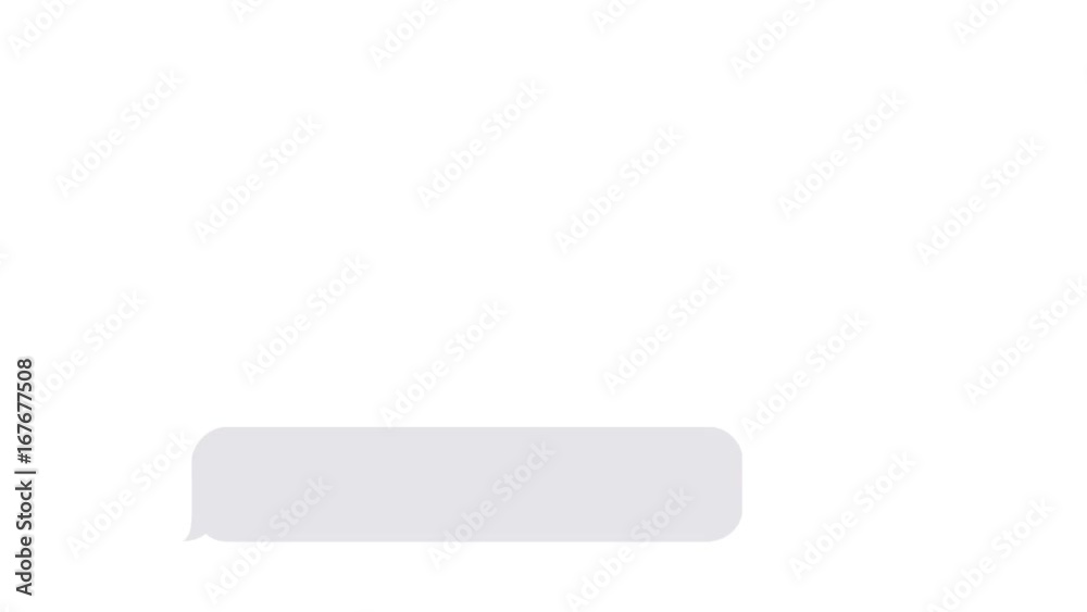 Text typing in messenger, sending message, message bubble for custom text