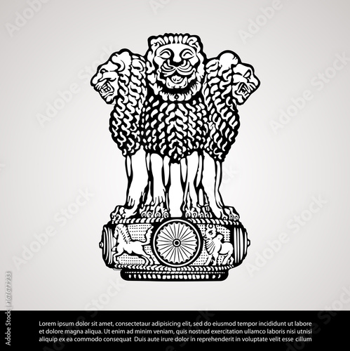 Vector image of India National Emblem