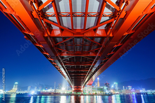ポートアイランドと神戸大橋・夜景
