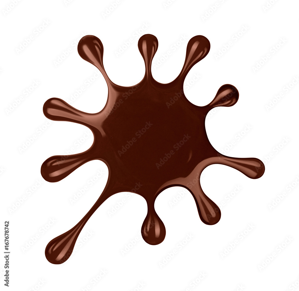 Splash of chocolate isolated on white background.