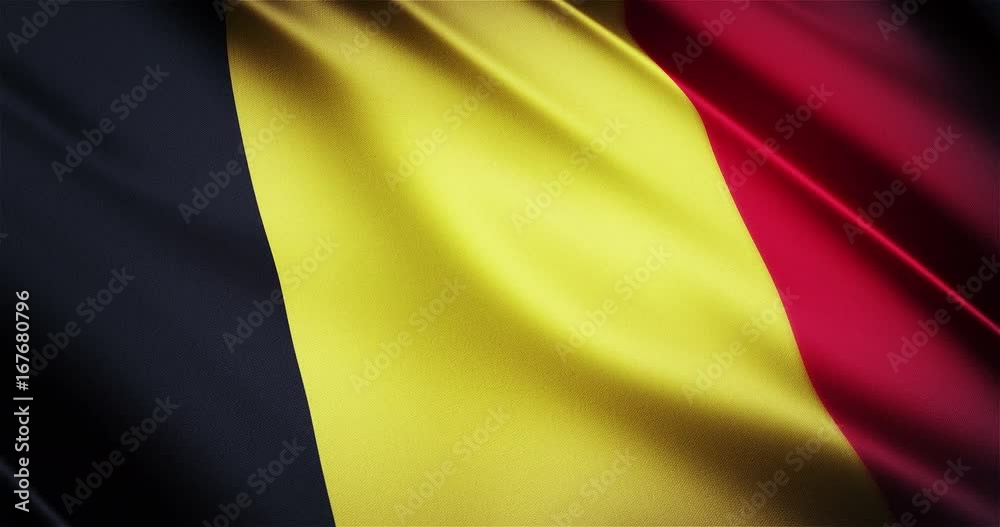 Belgium realistic national flag seamless looping waving animation