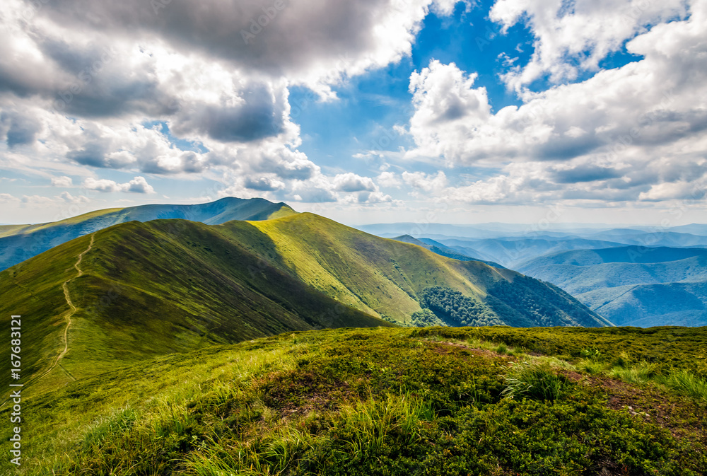 mountain ridge and valley in beautiful Carpathians