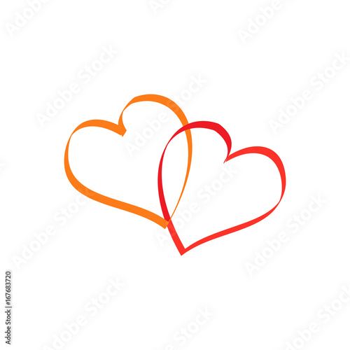 Two heart cartoon sign