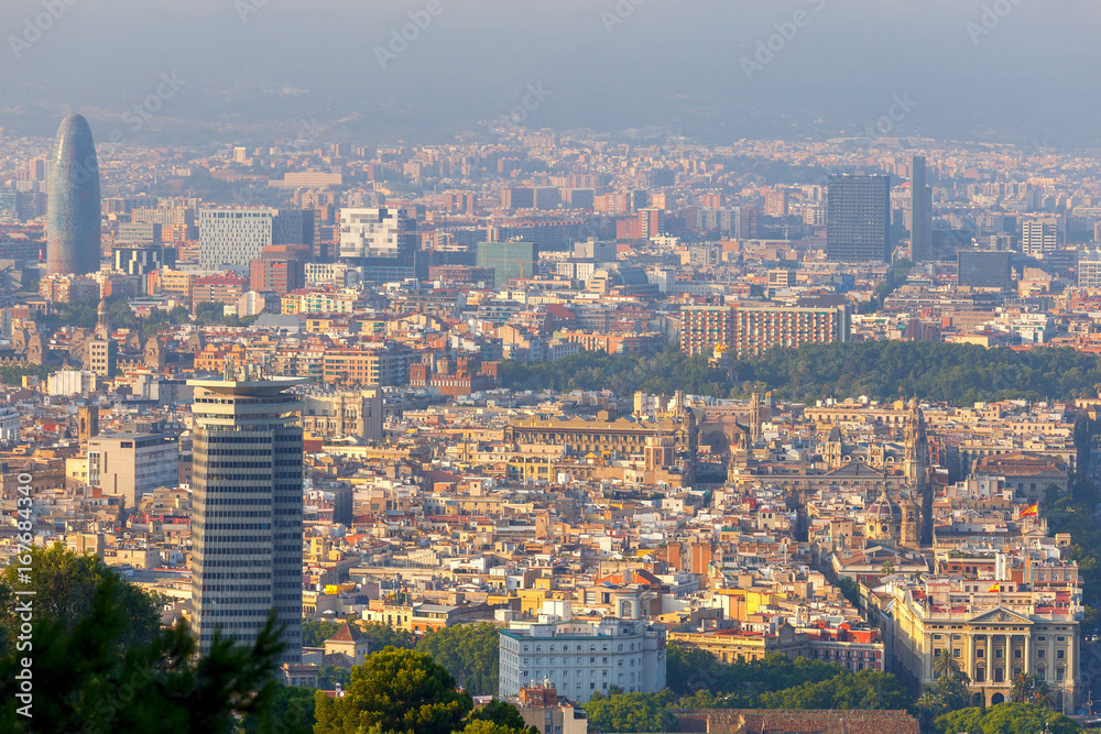 Aerial view of Barcelona.