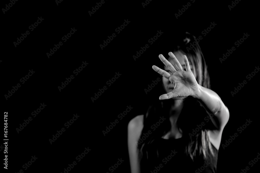 Woman bondage in angle of abandoned building image blur , stop violence against Women, international women's day Woman bondage in angle of abandoned building image blur , stop violence against Women, international women's day