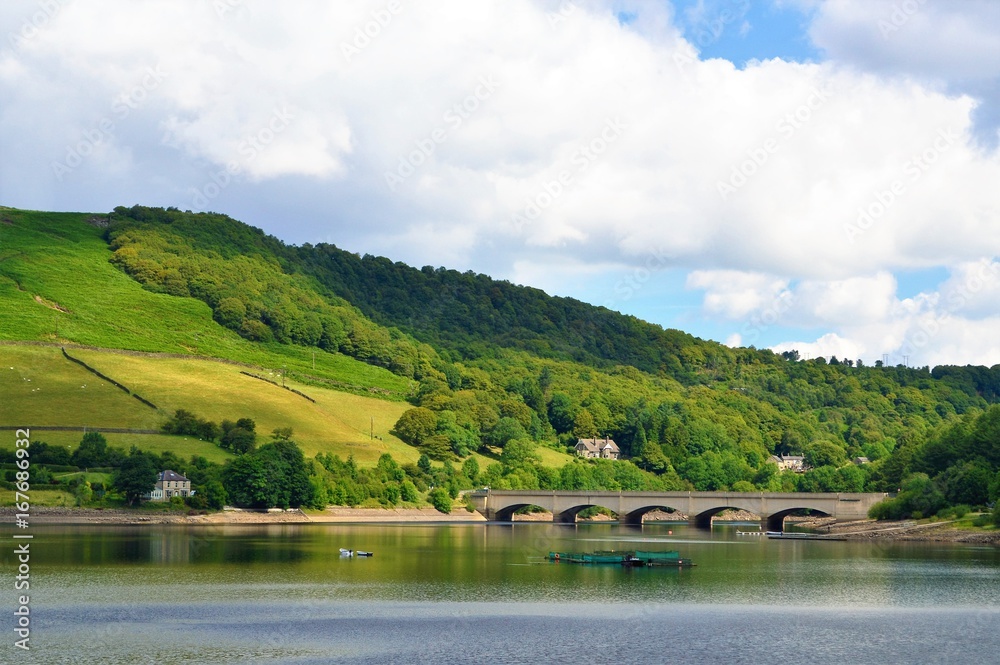 Ladybower Reservoir in the English Peak District. Ladybower Reservoir in the English Peak District.