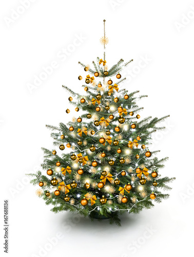 Golden Geschmückter Weihnachtsbaum
