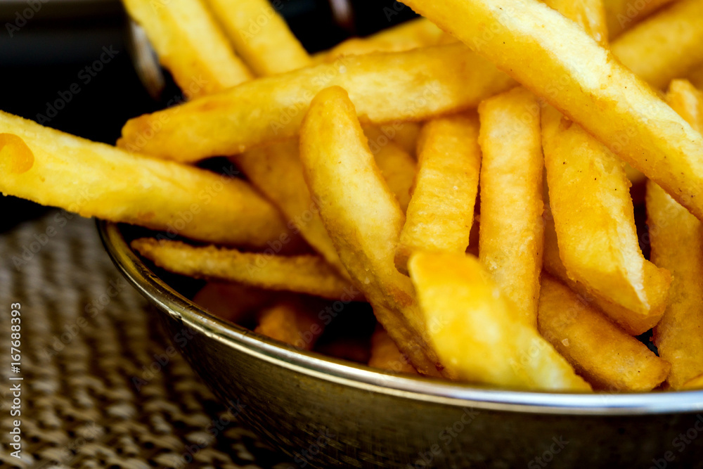 Golden French fries potatoes ready to be eaten Golden French fries potatoes ready to be eaten