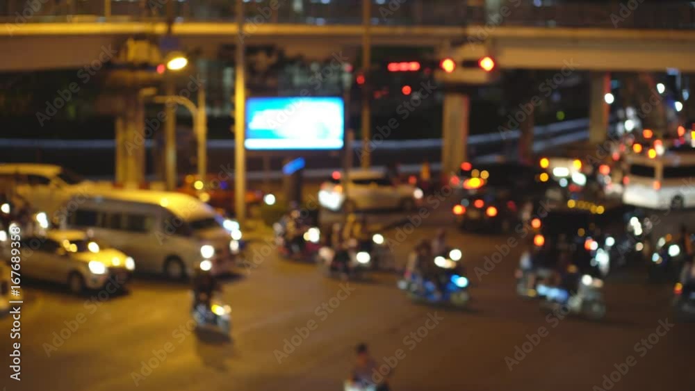 Abstract blurred traffic jam at Rama IV junction in Bangkok,Thailand Abstract blurred traffic jam at Rama IV junction in Bangkok,Thailand