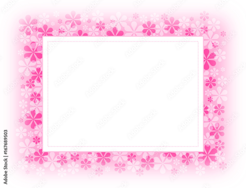 Pink flowery card frame