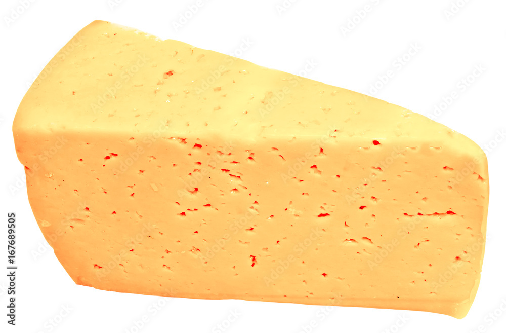 Cheese block isolated on white background cutout Cheese block isolated on white background cutout