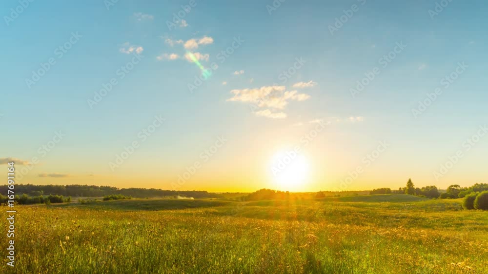 Rural landscape and sunset, time-lapse Rural landscape and sunset, time-lapse