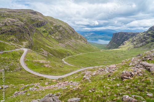 Scenic sight near Bealach na Ba viewpoint, in Applecross peninsula in Wester Ross, Scottish Higlands. photo