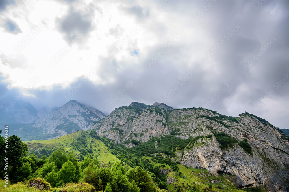 Mountain landscape in North Ossetia