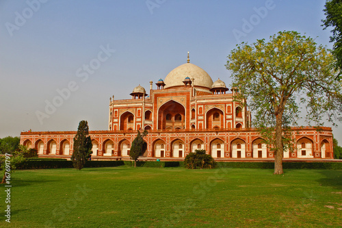 view of Humayun's Tomb from park