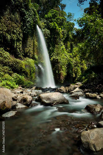 Sendang Gile waterfall is a stunning waterfall on Lombok, Indonesia. Long exposure photography. © tanarch