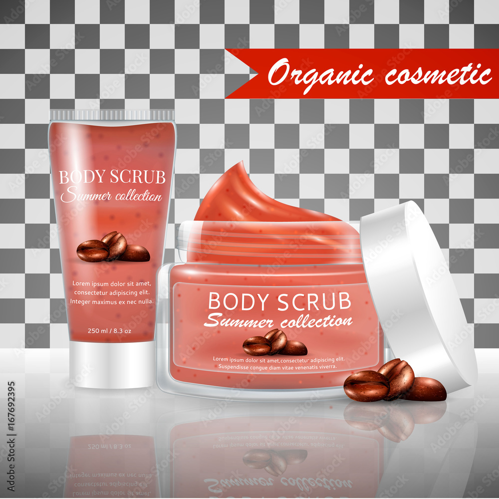 Vecteur Stock Realistic packaging body scrub scrub