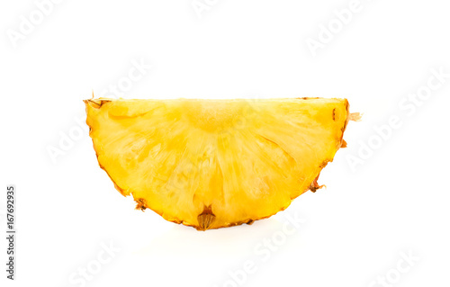 Pineapple slices on white background