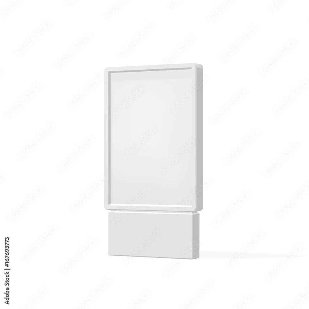 Outdoor white lightbox citylight advertising stand, isolated on white background. POS POI. Multimedia stand template. Vector illustration. Outdoor white lightbox citylight advertising stand, isolated on white background. POS POI. Multimedia stand template. Vector illustration.