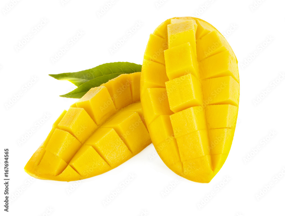 Mango slices. Isolated on a white background