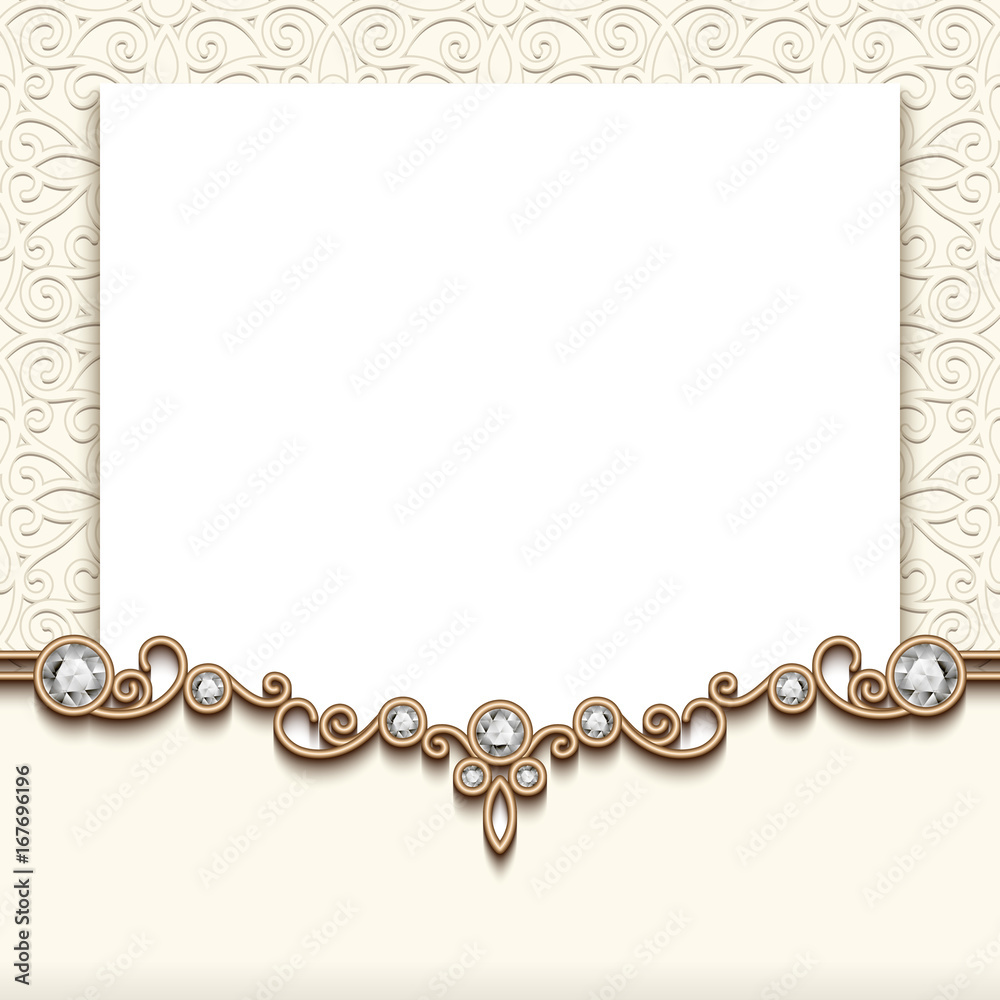 Vintage jewelry background, greeting card design Stock Vector | Adobe Stock