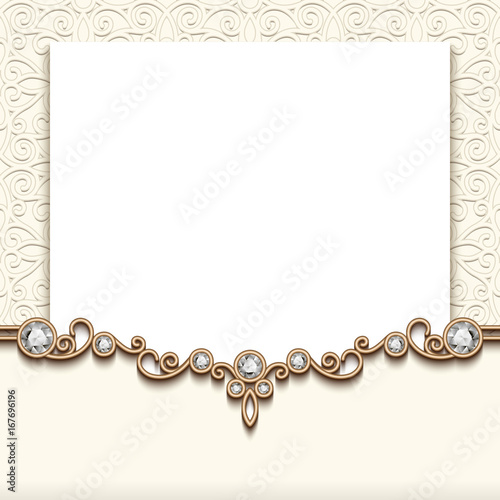 Vintage jewelry background, greeting card design
