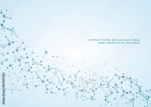 Structure molecule dna and neurons  connected lines with dots  genetic and chemical compounds  vector illustration.