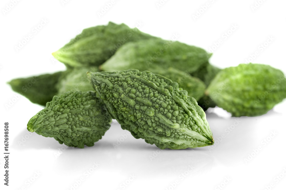 Bitter melon on white background Bitter melon on white background