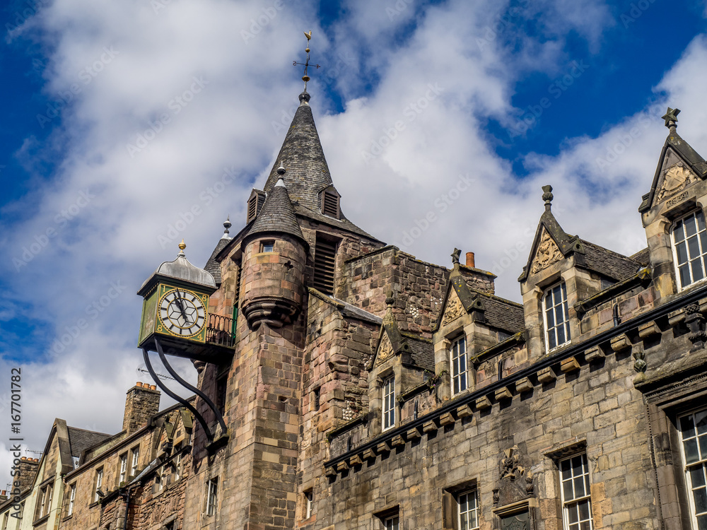 The ancient Canongate Tolbooth building on the Royal Mile of Edinburgh.