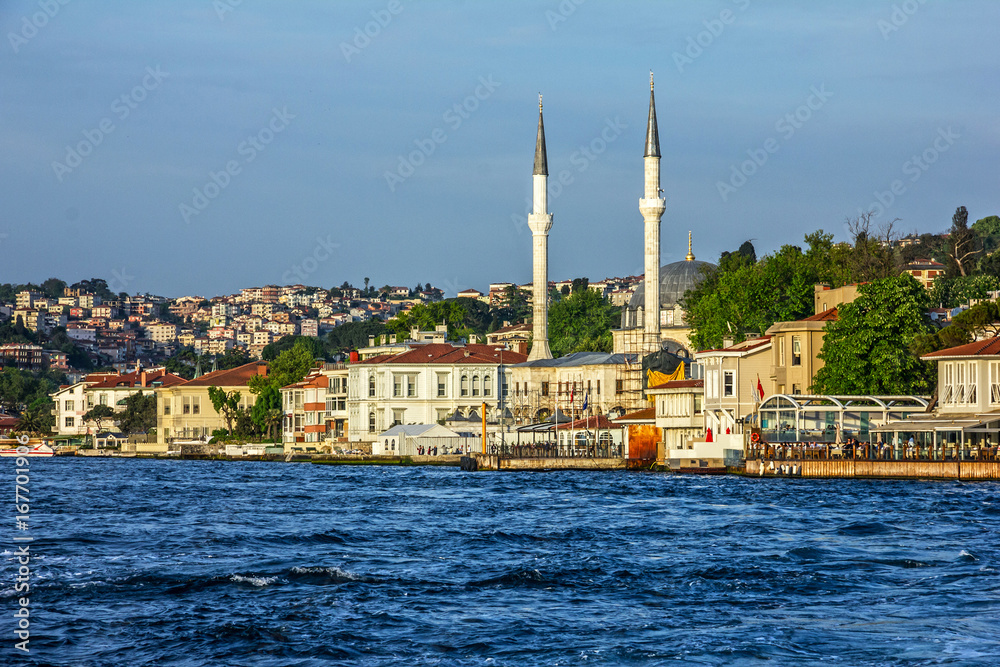 Istanbul city Bosporus panoramic sea view, Turkey