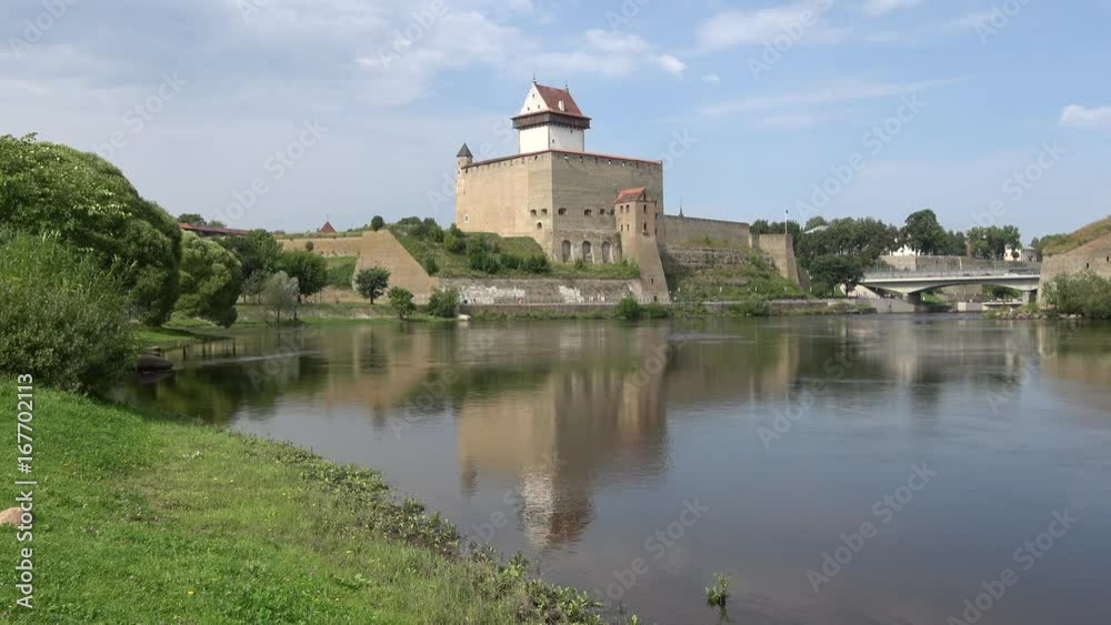 View of the castle Herman august day. Narva, Estonia
