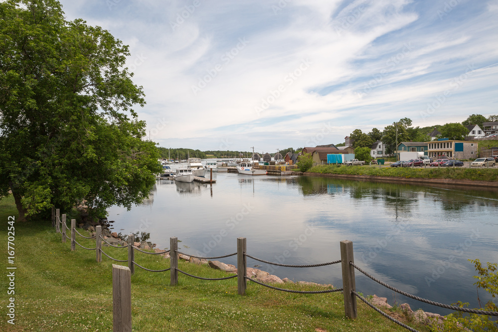 Fototapeta premium The small harbor of Montague on Prince Edward Island