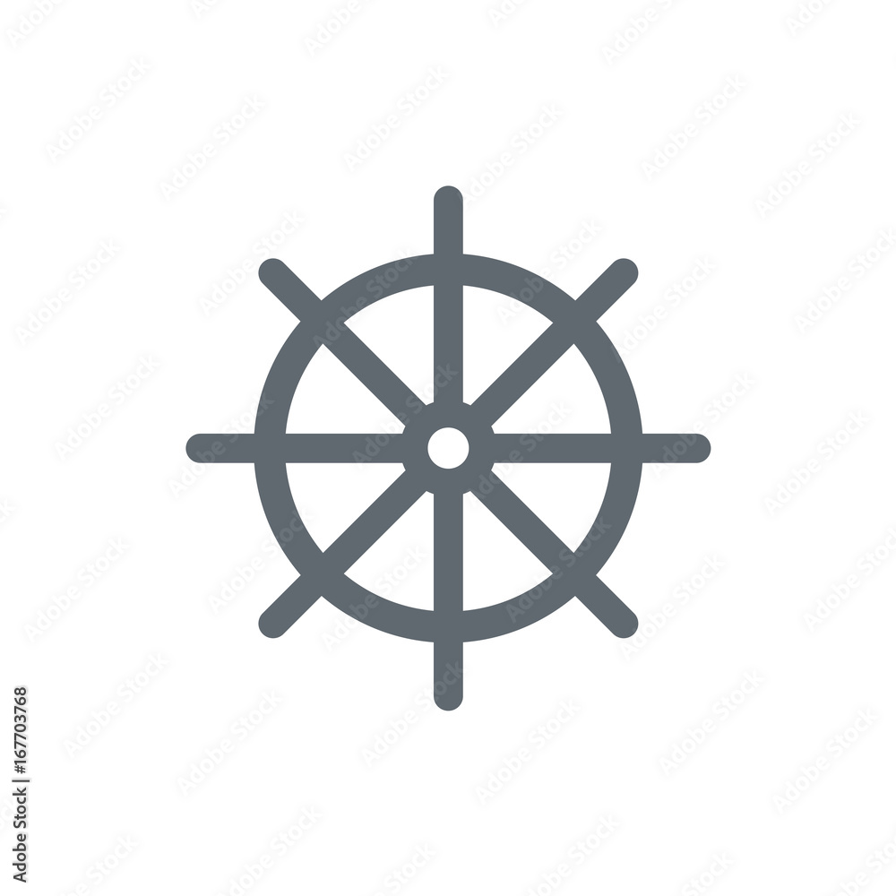 Boat steering wheel icon