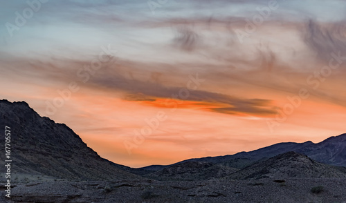 sunset on death valley in california
