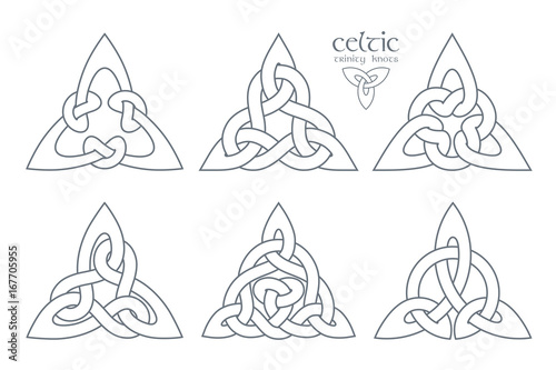 Vector celtic trinity knot  part 2. Ethnic ornament. Geometric d