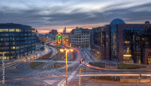 Wroclaw evening city view