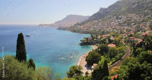 View to Monte Carlo and Monaco from Roquebrune Cap-Martin, French riviera, France, Europe. 
 photo