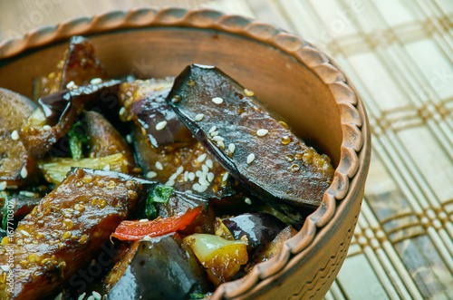 Cantonese eggplant casserol photo