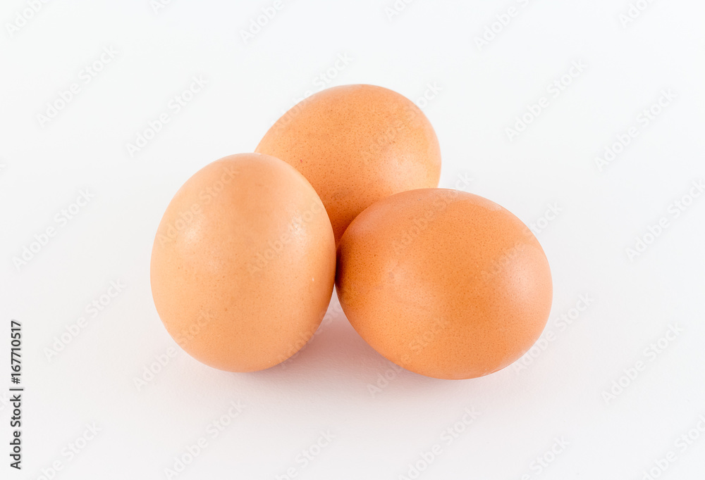 Group of brown raw eggs, isolated on white Background Group of brown raw eggs, isolated on white Background