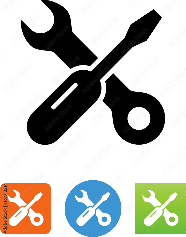 Screwdriver And Wrench Icon - Illustration Screwdriver And Wrench Icon - Illustration