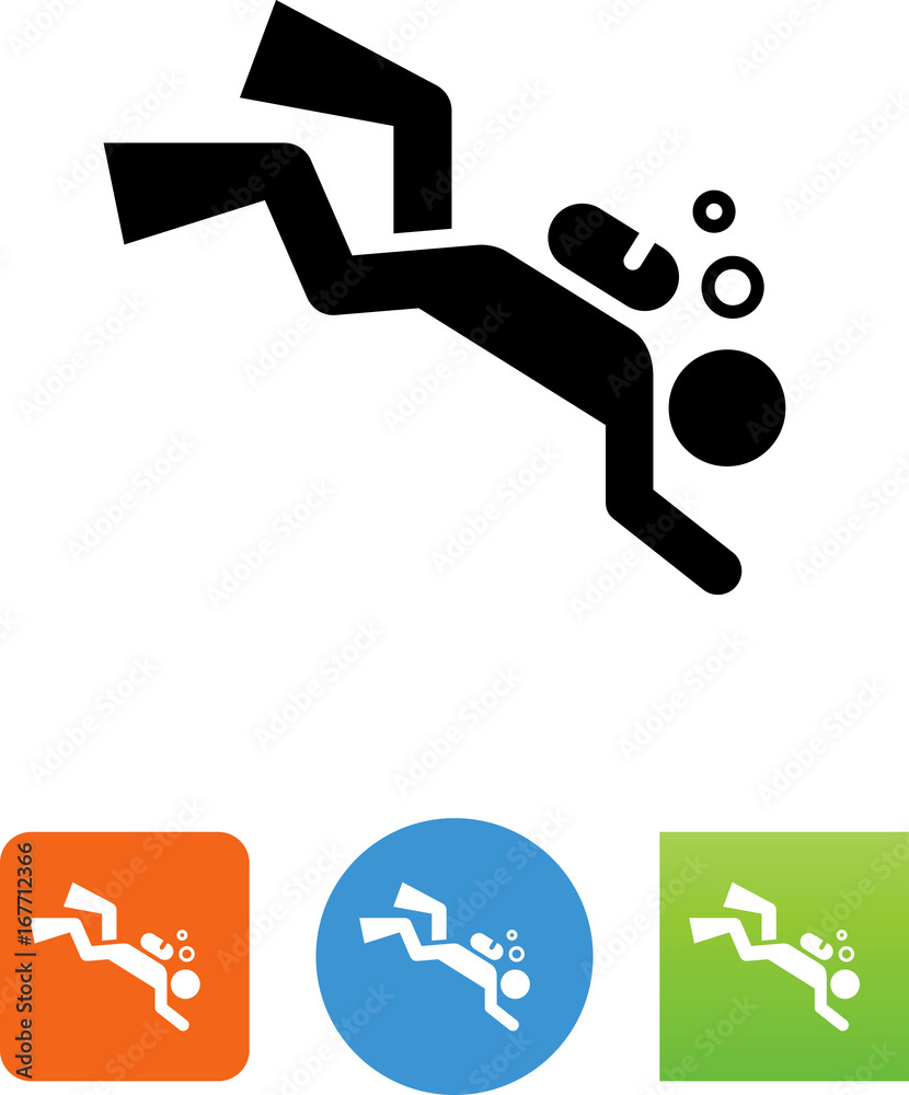 Scuba Diver Icon - Illustration Scuba Diver Icon - Illustration