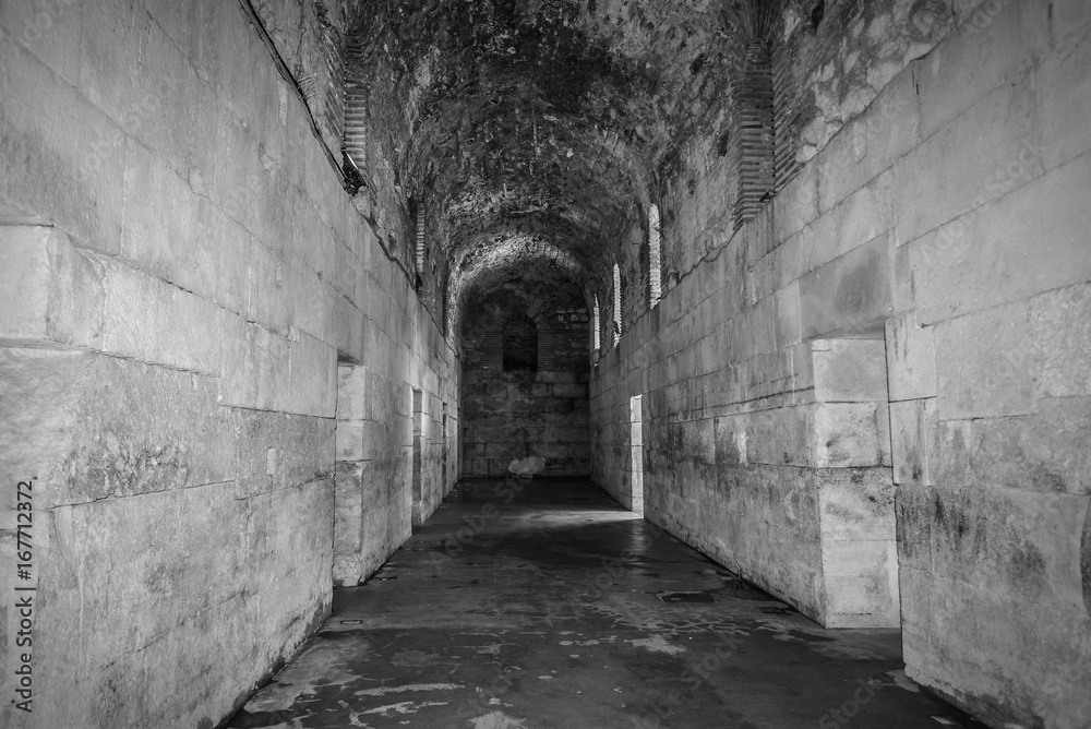 Old abandoned dungeons or catacombs.