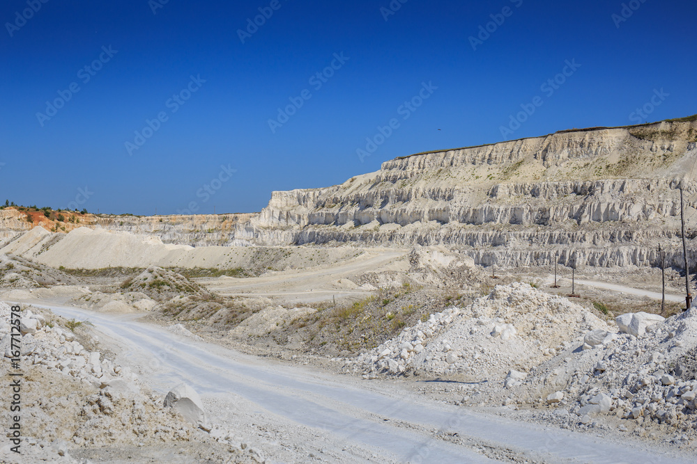 Fototapeta premium View to a limestone quarry in Russia