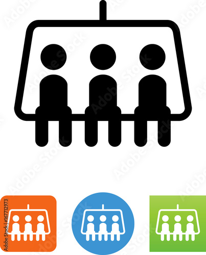 Ski Lift Triple Chair Icon - Illustration
