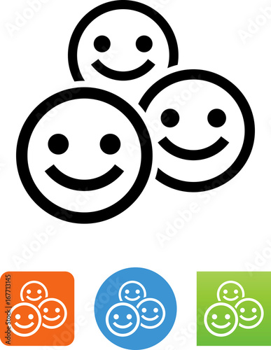 Smiling Crowd Icon - Illustration