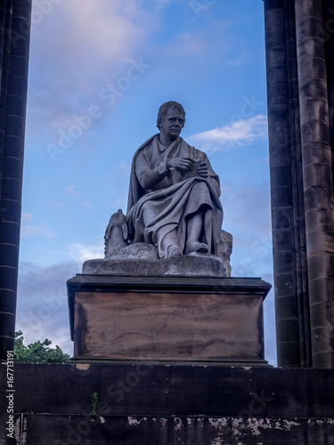 Walter Scott monument in Edinburgh at night.