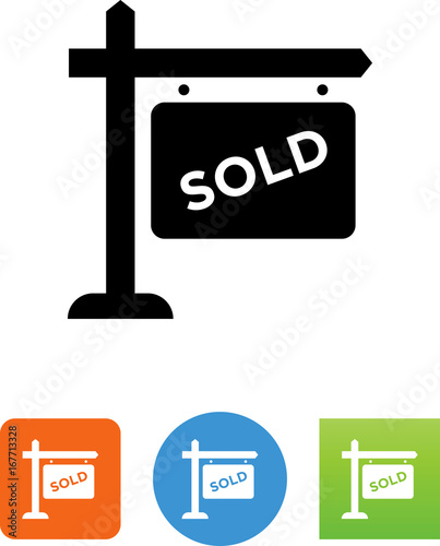 Sold Sign Icon - Illustration